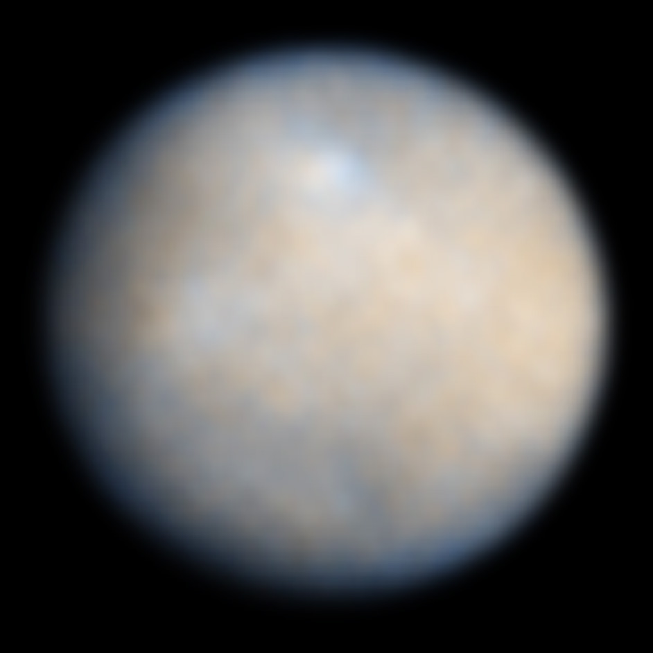 Dette var den høyeste oppløsningen vi hadde av Ceres før Dawn begynte å nærme seg. Foto: NASA, ESA, Hubble-teleskopet